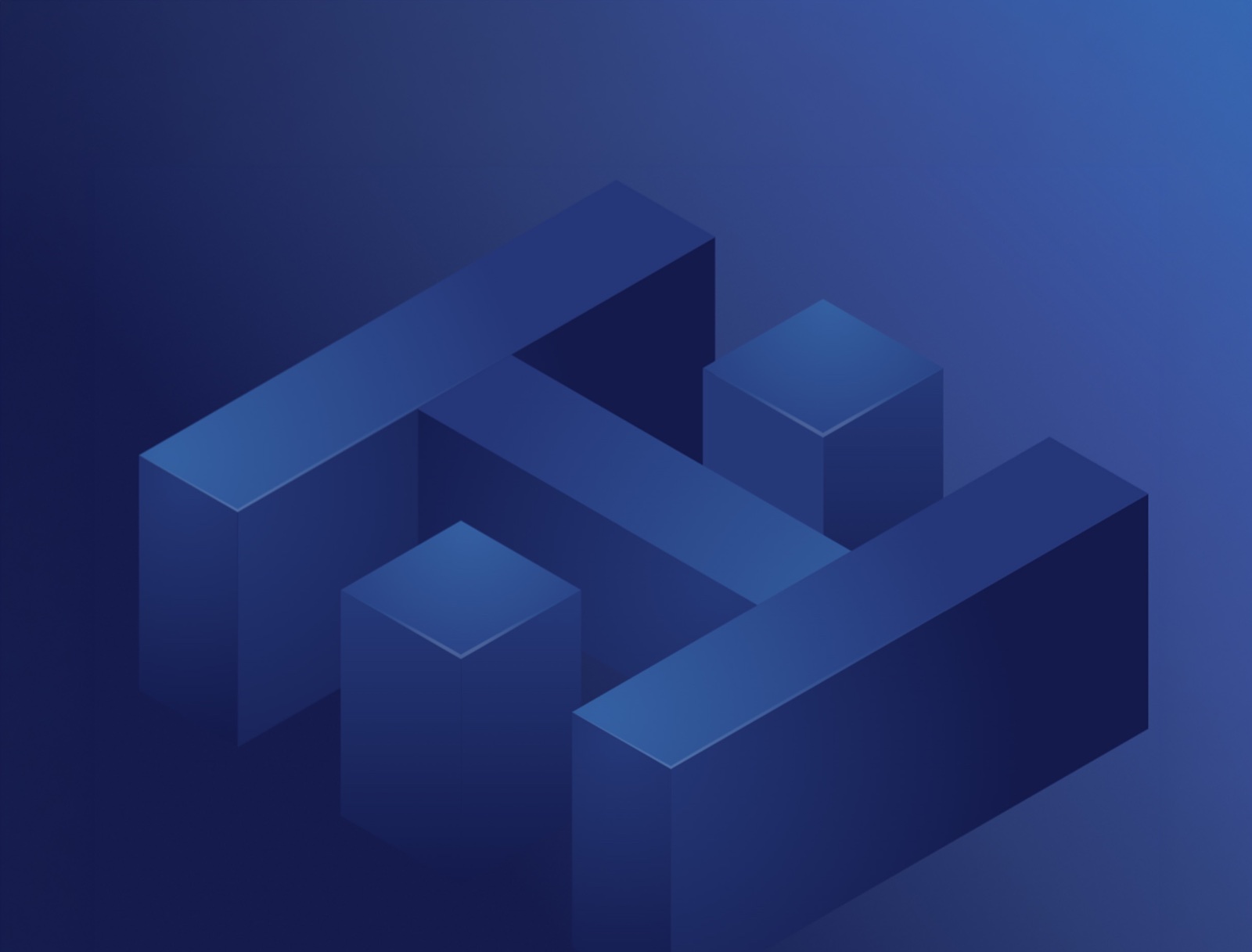The Hiventures logo as an isometric blue 3D render